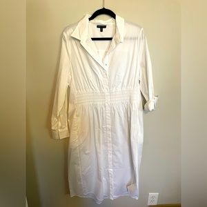 Universal Standard white button down dress. NWOT.